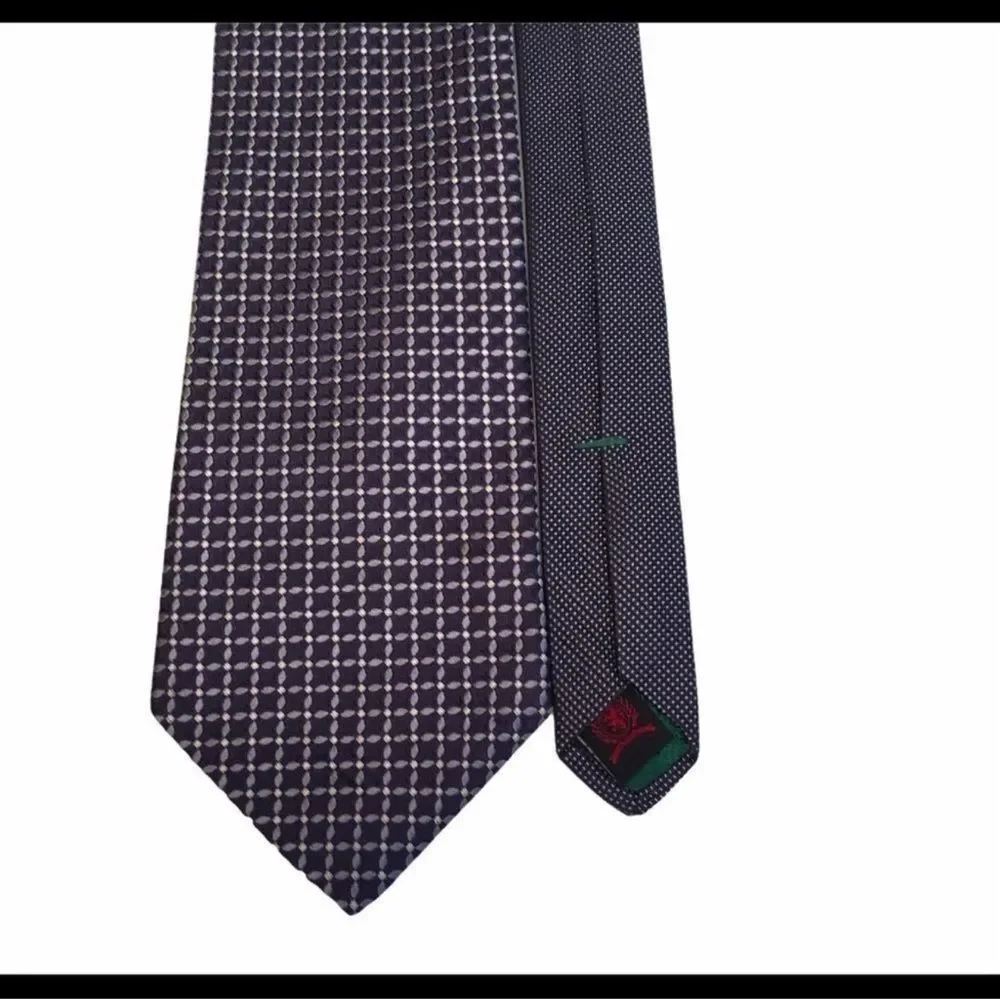 Tommy Hilfiger Navy and White Geometric Tie